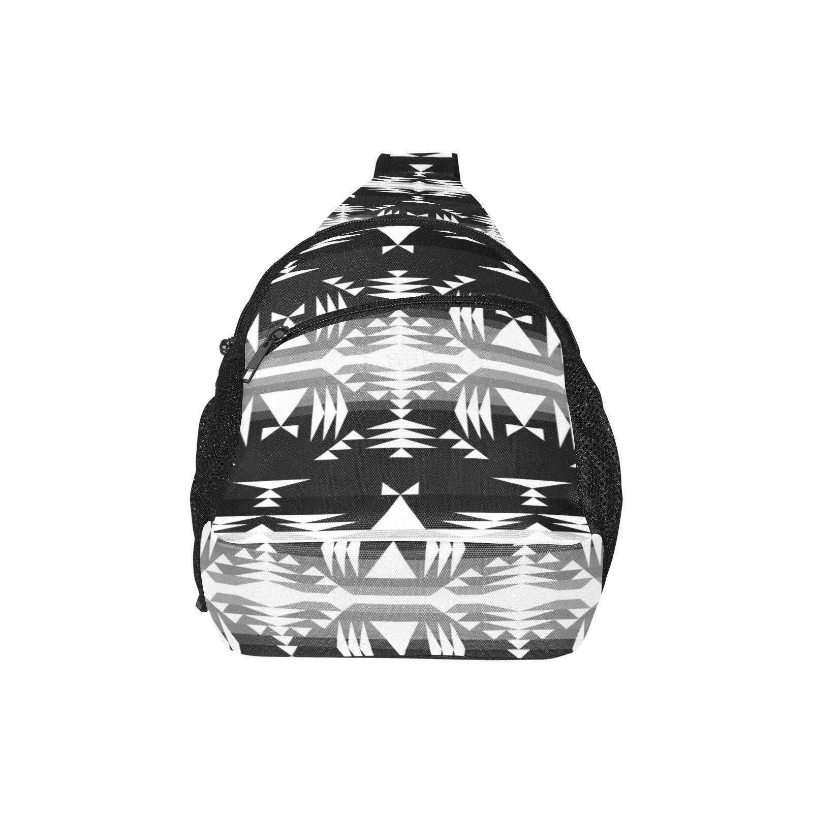 Between the Mountains Black and White All Over Print Chest Bag (Model 1719) All Over Print Chest Bag (1719) e-joyer
