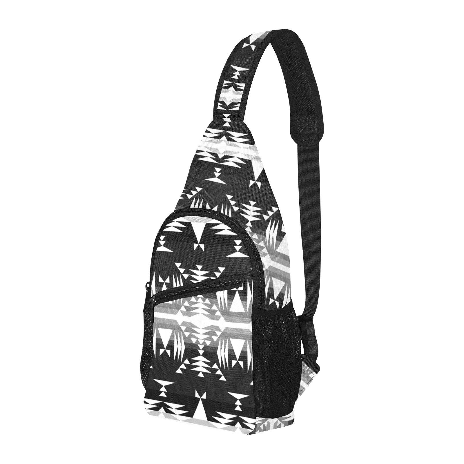 Between the Mountains Black and White All Over Print Chest Bag (Model 1719) All Over Print Chest Bag (1719) e-joyer