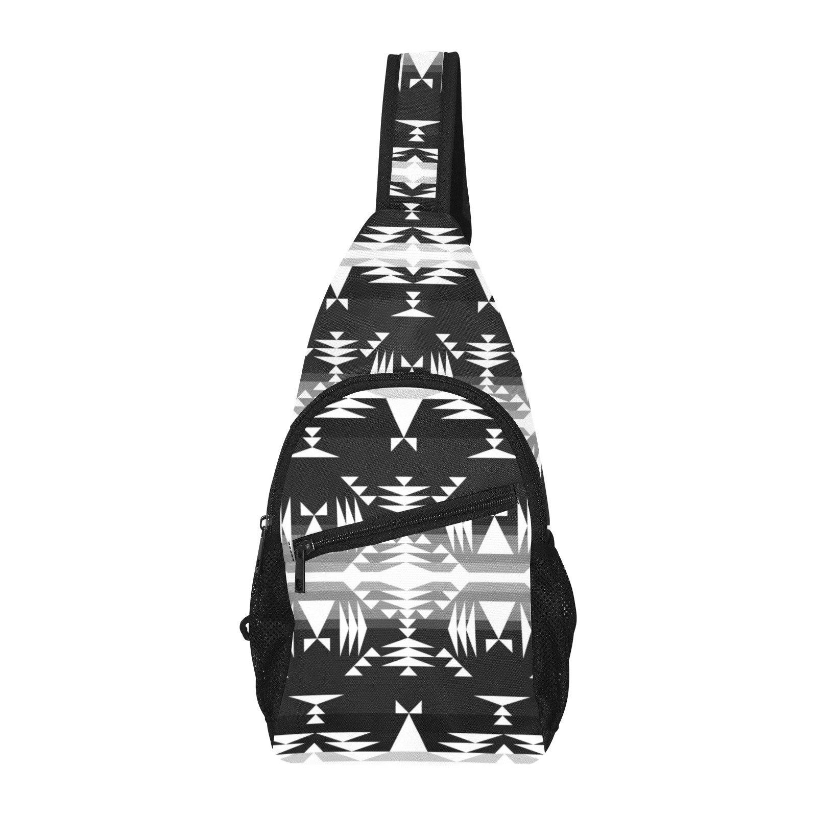 Between the Mountains Black and White All Over Print Chest Bag (Model 1719) All Over Print Chest Bag (1719) e-joyer