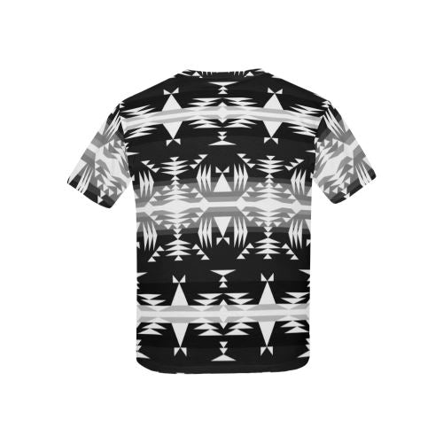 Between the Mountains Black and White All Over Print T-shirt for Kid (USA Size) (Model T40) All Over Print T-shirt for Kid (T40) e-joyer