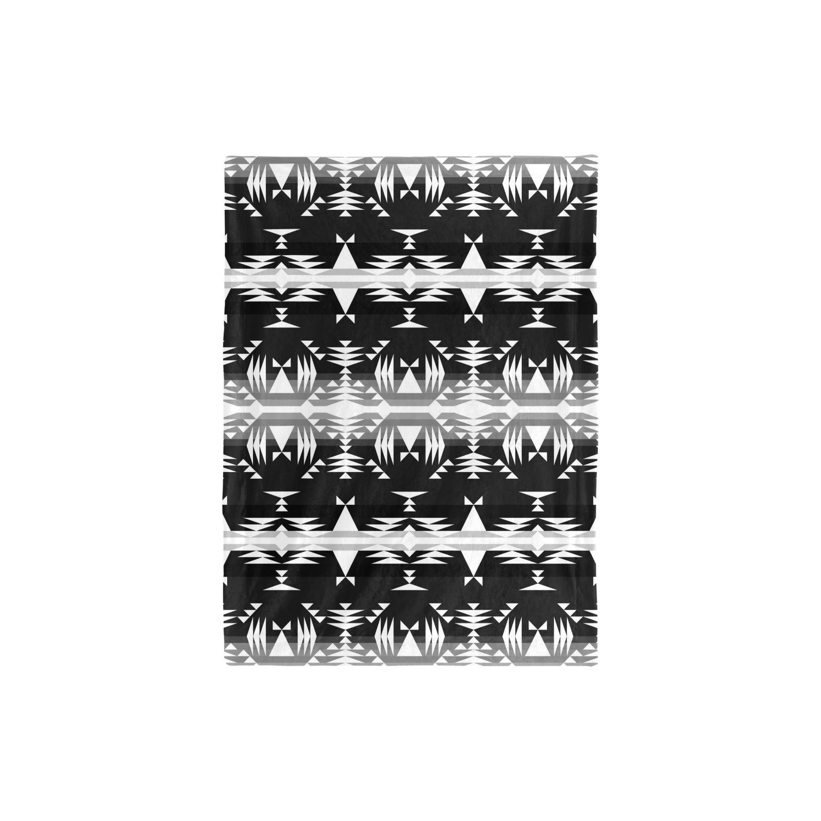 Between the Mountains Black and White Baby Blanket 30"x40" Baby Blanket 30"x40" e-joyer