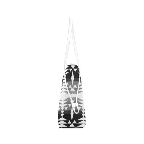 Between the Mountains Black and White Clover Canvas Tote Bag (Model 1661) Clover Canvas Tote Bag (1661) e-joyer