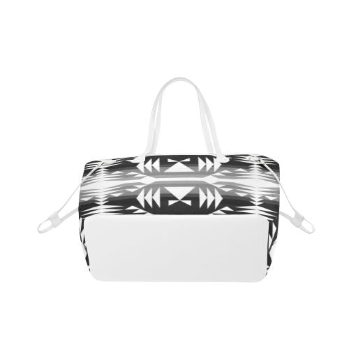 Between the Mountains Black and White Clover Canvas Tote Bag (Model 1661) Clover Canvas Tote Bag (1661) e-joyer