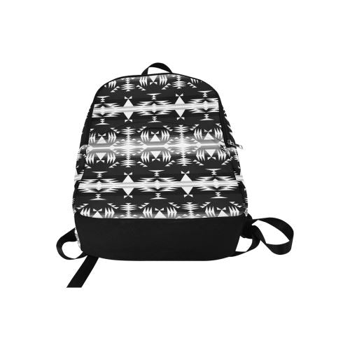 Between the Mountains Black and White Fabric Backpack for Adult (Model 1659) Casual Backpack for Adult (1659) e-joyer