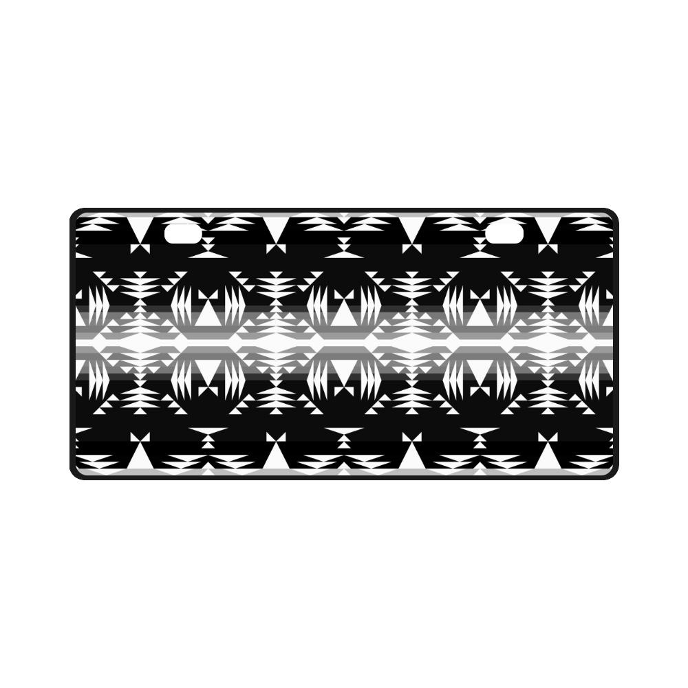 Between the Mountains Black and White License Plate License Plate e-joyer