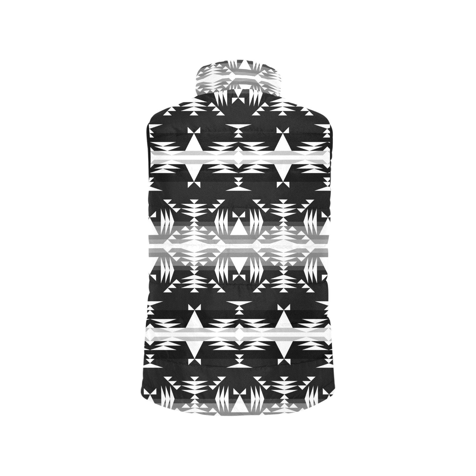Between the Mountains Black and White Men's Padded Vest Jacket (Model H44) Men's Padded Vest Jacket (H44) e-joyer