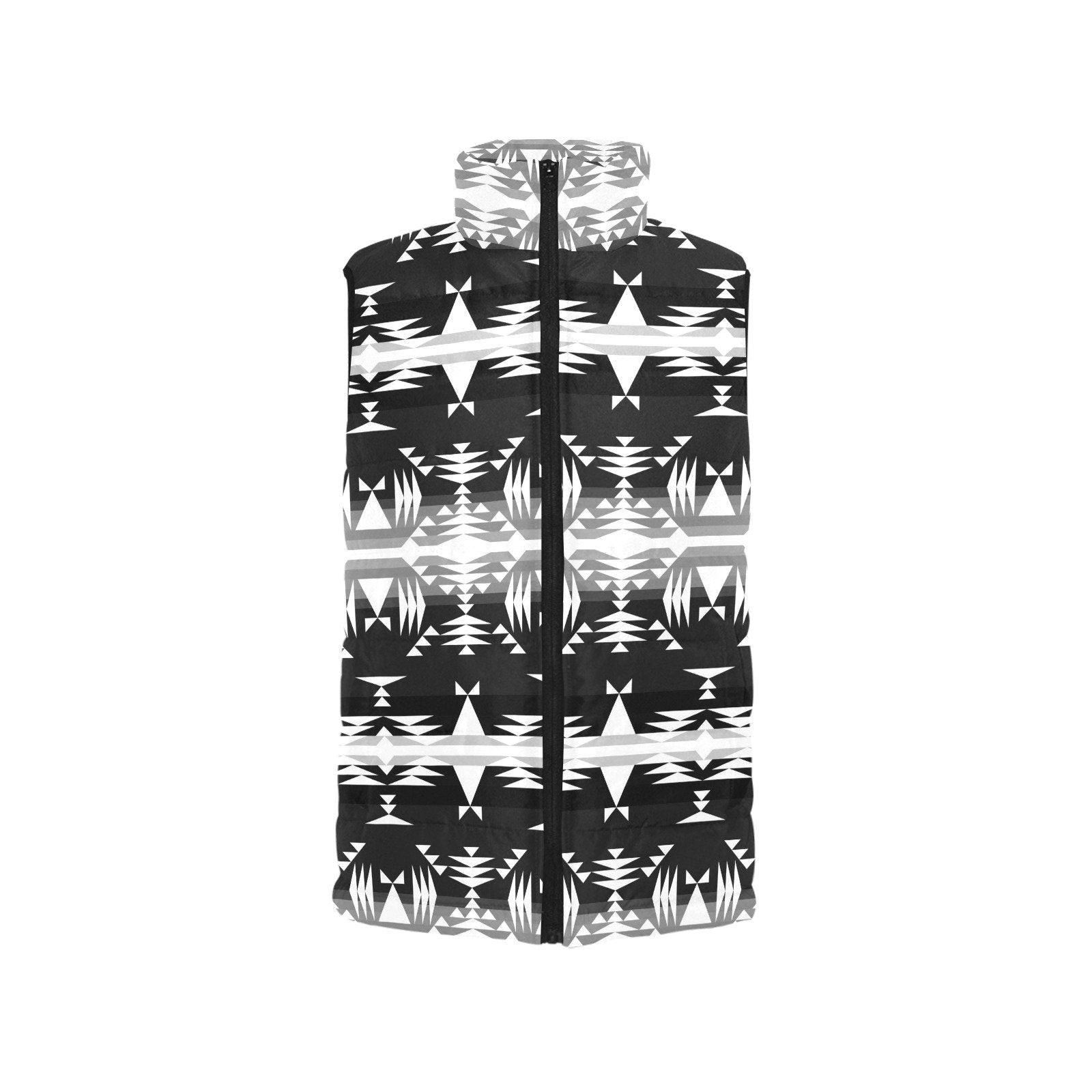 Between the Mountains Black and White Men's Padded Vest Jacket (Model H44) Men's Padded Vest Jacket (H44) e-joyer