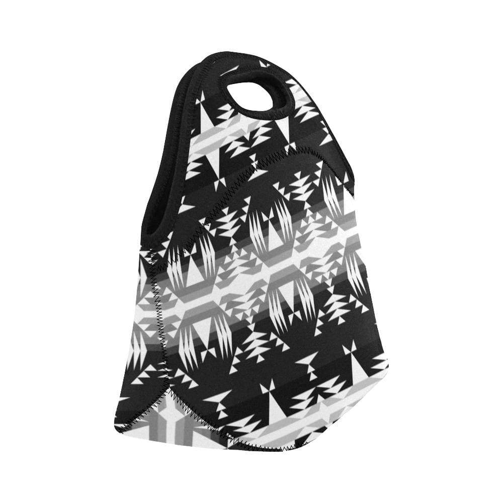 Between the Mountains Black and White Neoprene Lunch Bag/Small (Model 1669) Neoprene Lunch Bag/Small (1669) e-joyer