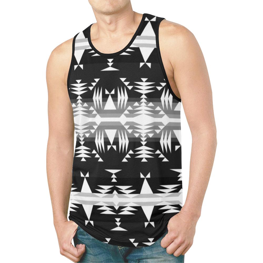Between the Mountains Black and White New All Over Print Tank Top for Men (Model T46) New All Over Print Tank Top for Men (T46) e-joyer