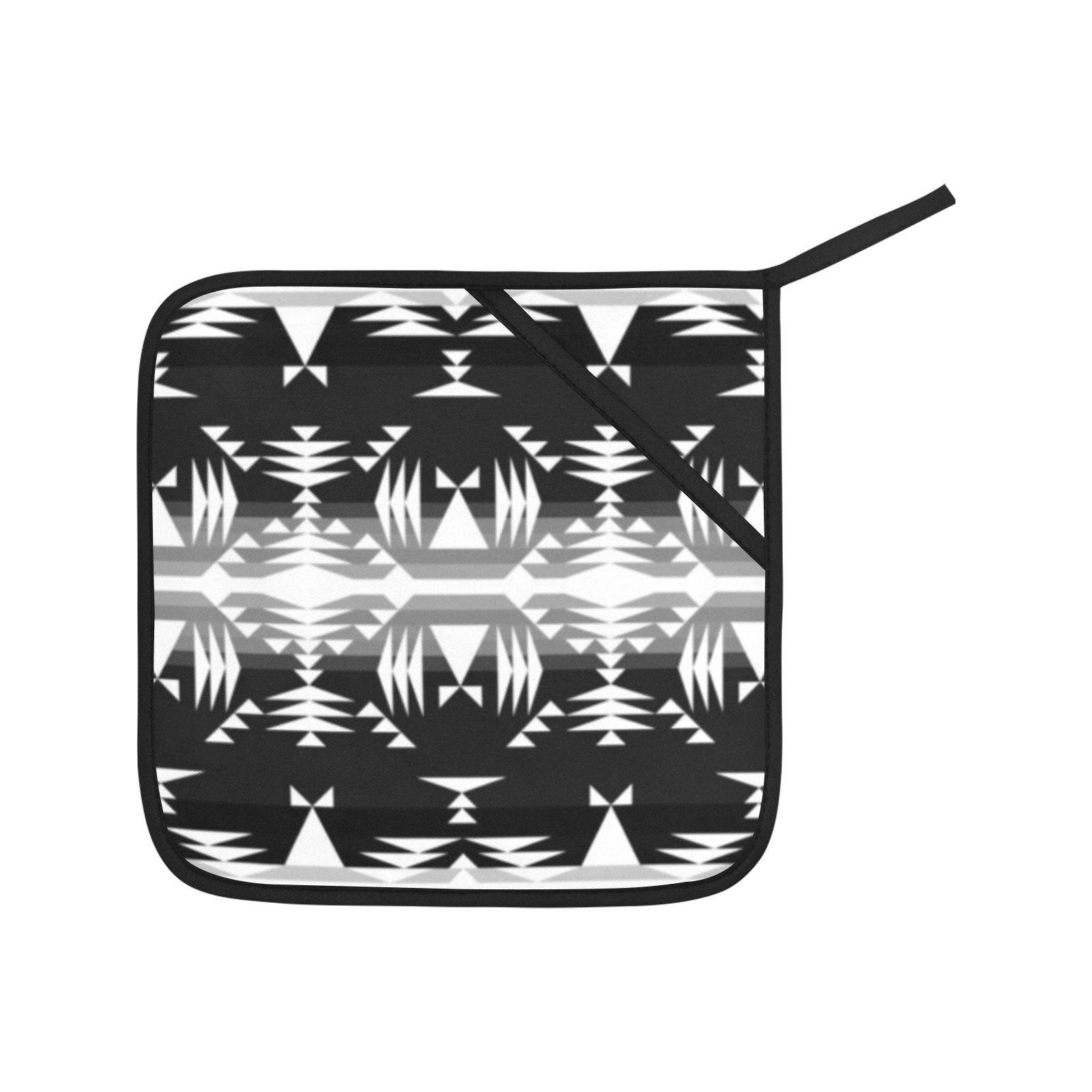 Between the Mountains Black and White Oven Mitt & Pot Holder Oven Mitt & Pot Holder e-joyer