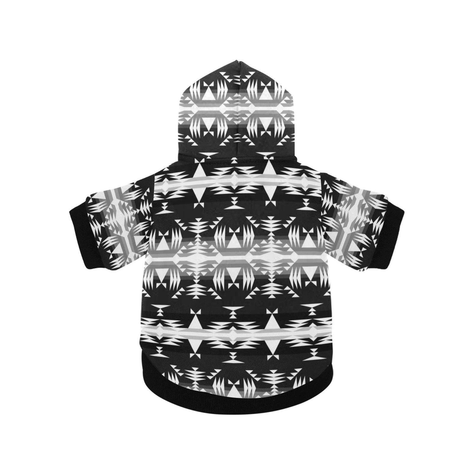 Between the Mountains Black and White Pet Dog Hoodie Pet Dog Hoodie e-joyer