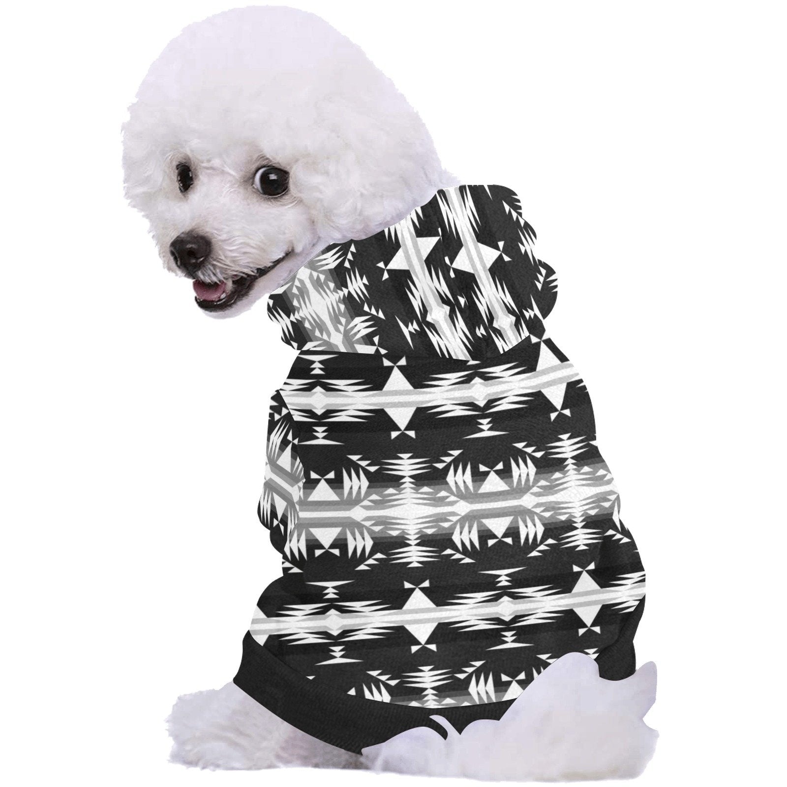 Between the Mountains Black and White Pet Dog Hoodie Pet Dog Hoodie e-joyer