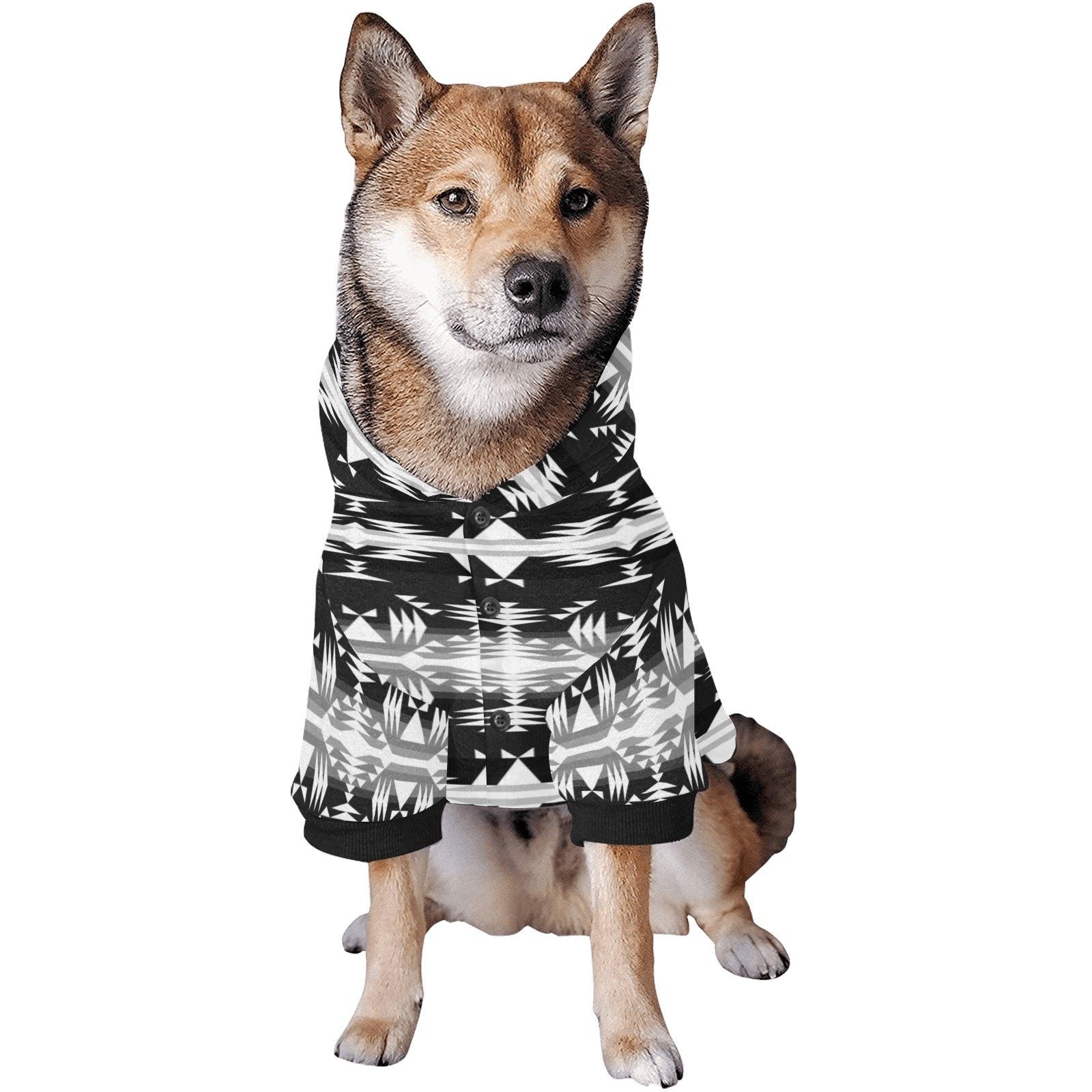 Between the Mountains Black and White Pet Dog Hoodie Pet Dog Hoodie e-joyer