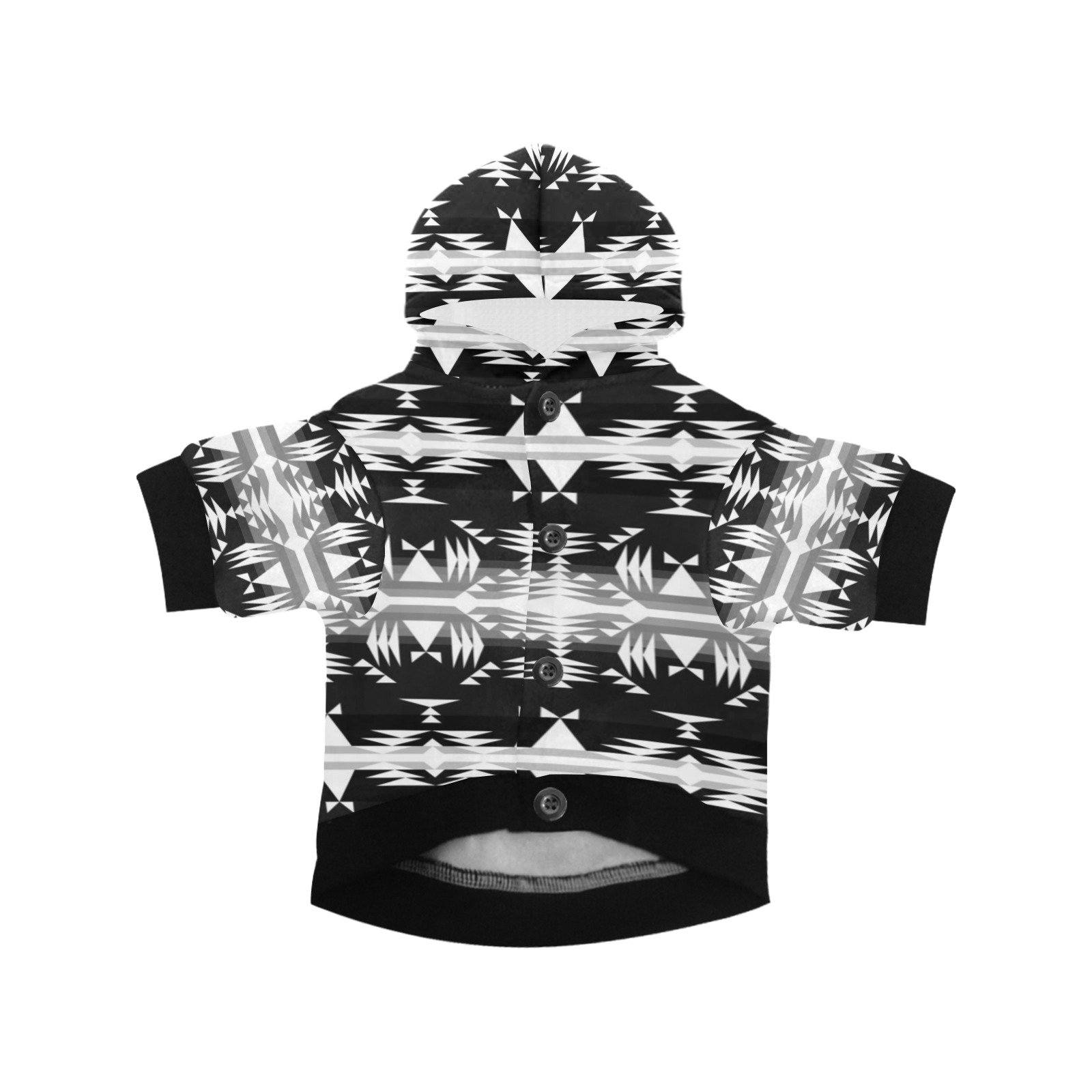 Between the Mountains Black and White Pet Dog Hoodie Pet Dog Hoodie e-joyer