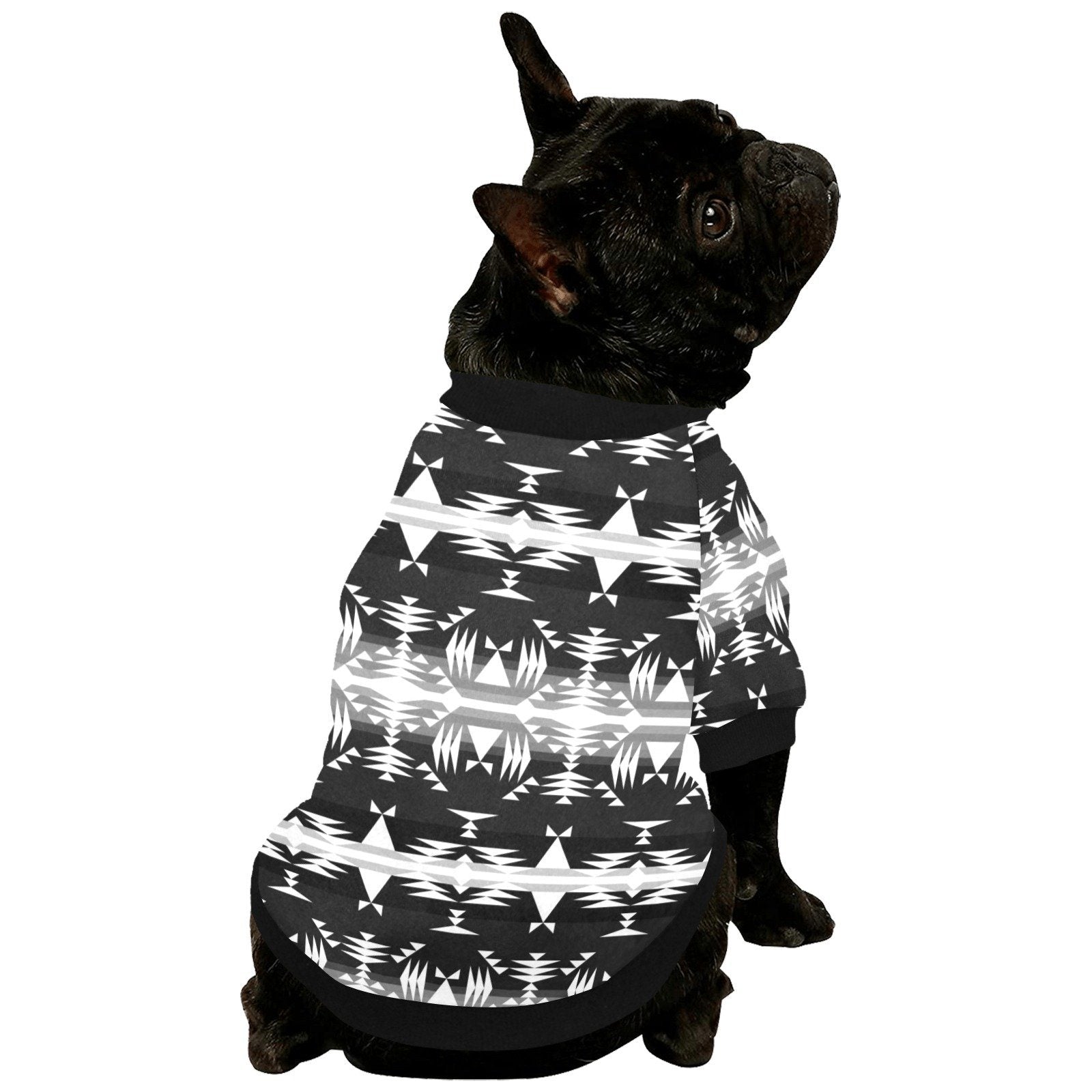 Between the Mountains Black and White Pet Dog Round Neck Shirt Pet Dog Round Neck Shirt e-joyer