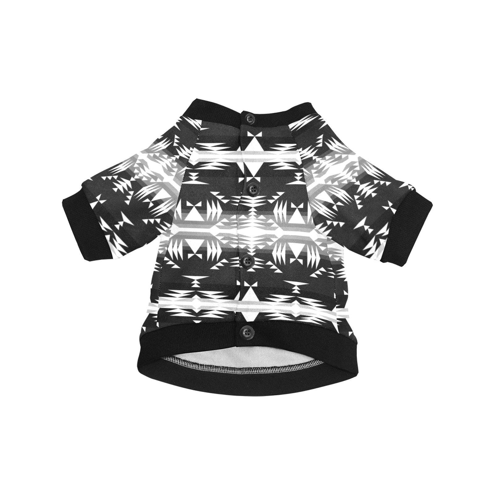 Between the Mountains Black and White Pet Dog Round Neck Shirt Pet Dog Round Neck Shirt e-joyer
