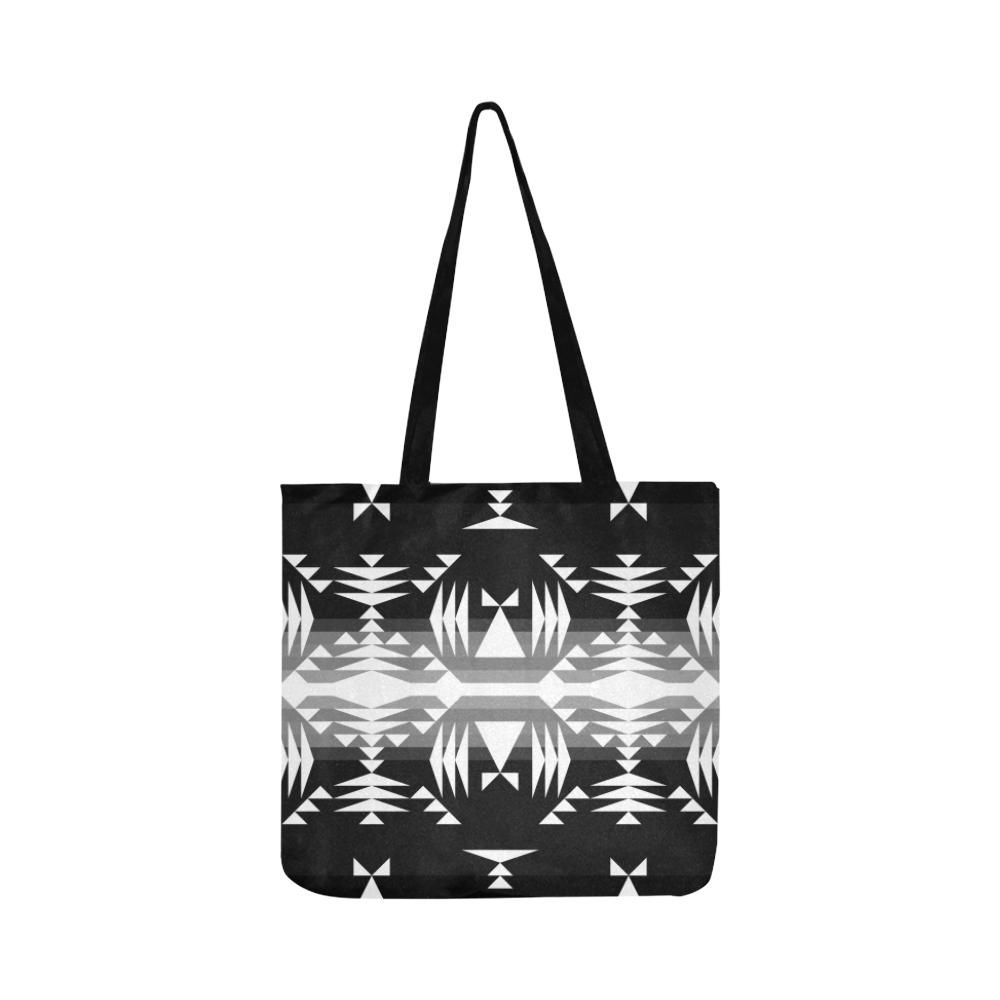 Between the Mountains Black and White Reusable Shopping Bag Model 1660 (Two sides) Shopping Tote Bag (1660) e-joyer 