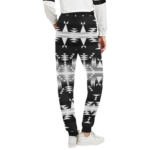 Between the Mountains Black and White Women's All Over Print Sweatpants (Model L11) Women's All Over Print Sweatpants (L11) e-joyer