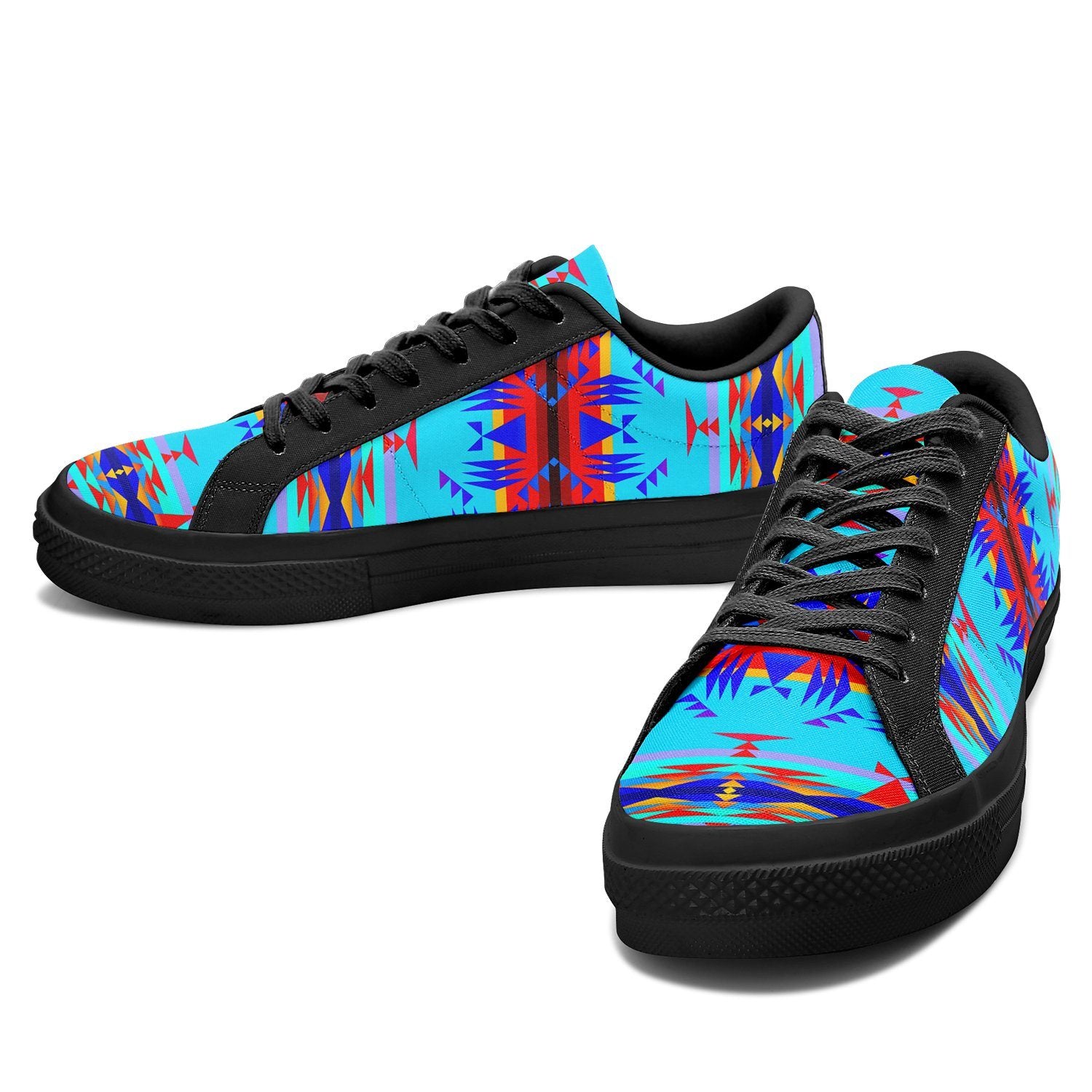 Between the Mountains Blue Aapisi Low Top Canvas Shoes Black Sole 49 Dzine