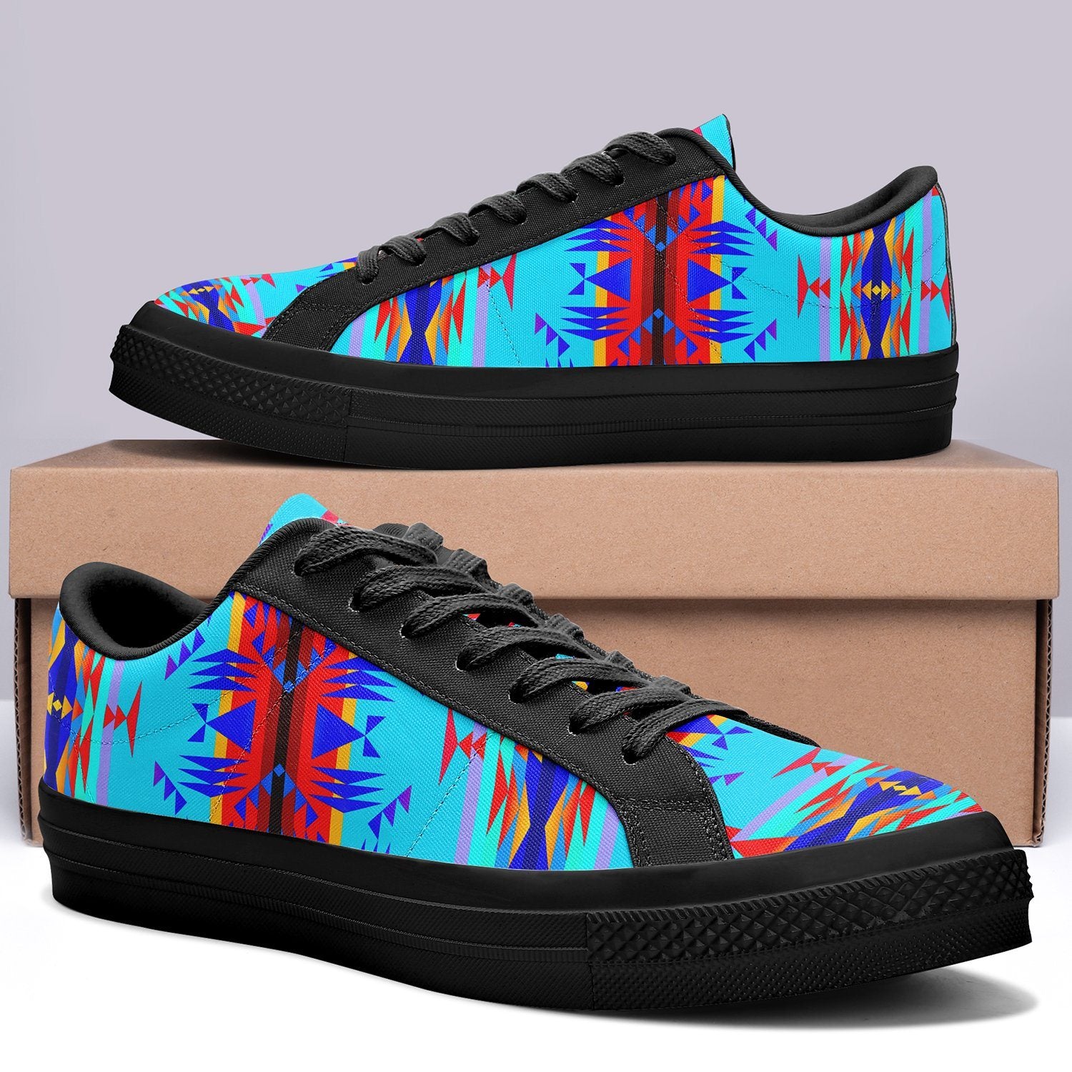 Between the Mountains Blue Aapisi Low Top Canvas Shoes Black Sole 49 Dzine