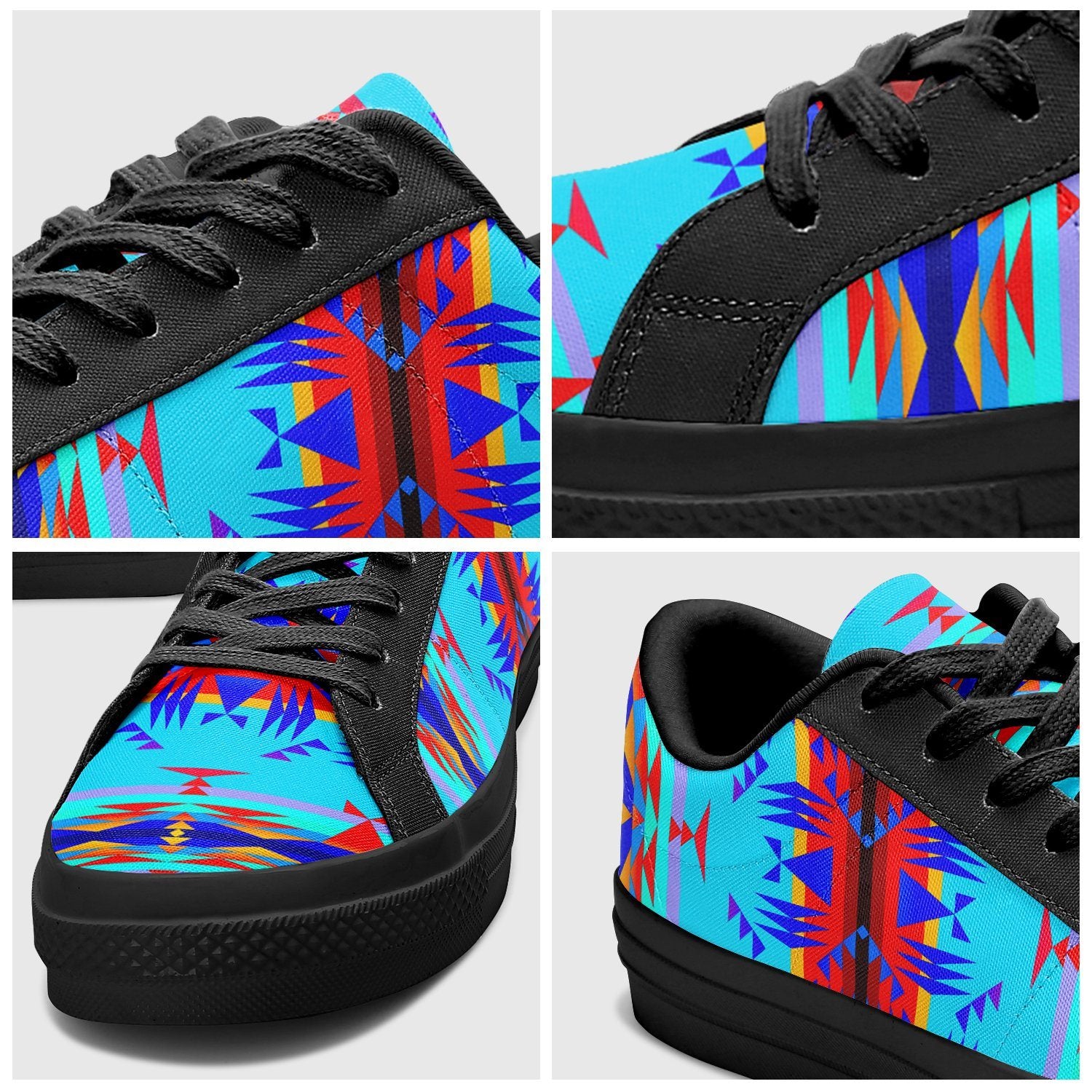 Between the Mountains Blue Aapisi Low Top Canvas Shoes Black Sole 49 Dzine