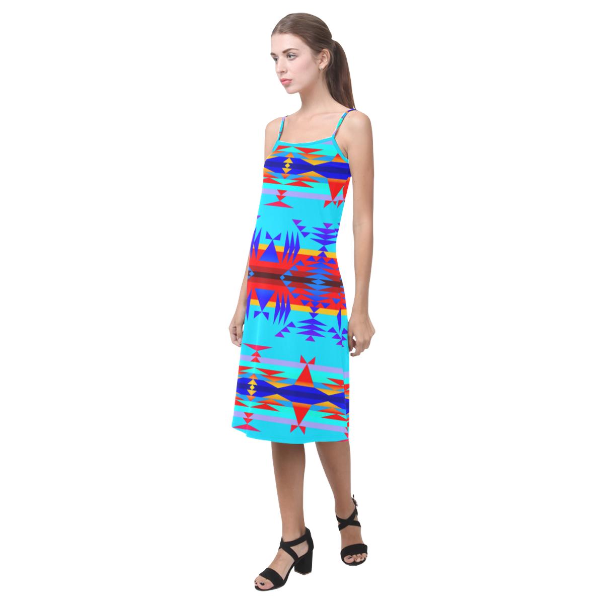 Between the Mountains Blue Alcestis Slip Dress (Model D05) Alcestis Slip Dress (D05) e-joyer 