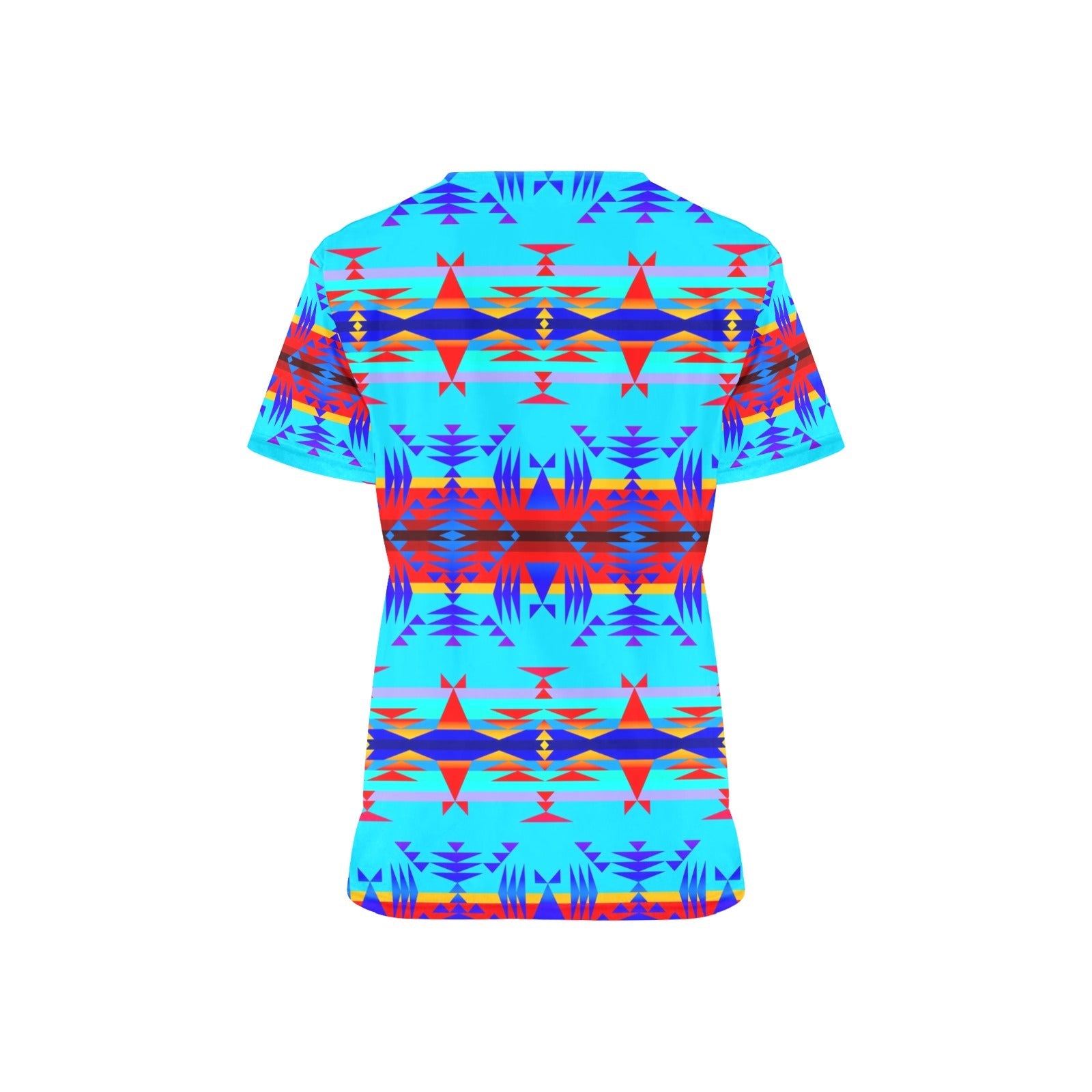 Between the Mountains Blue All Over Print Scrub Top Scrub Top e-joyer