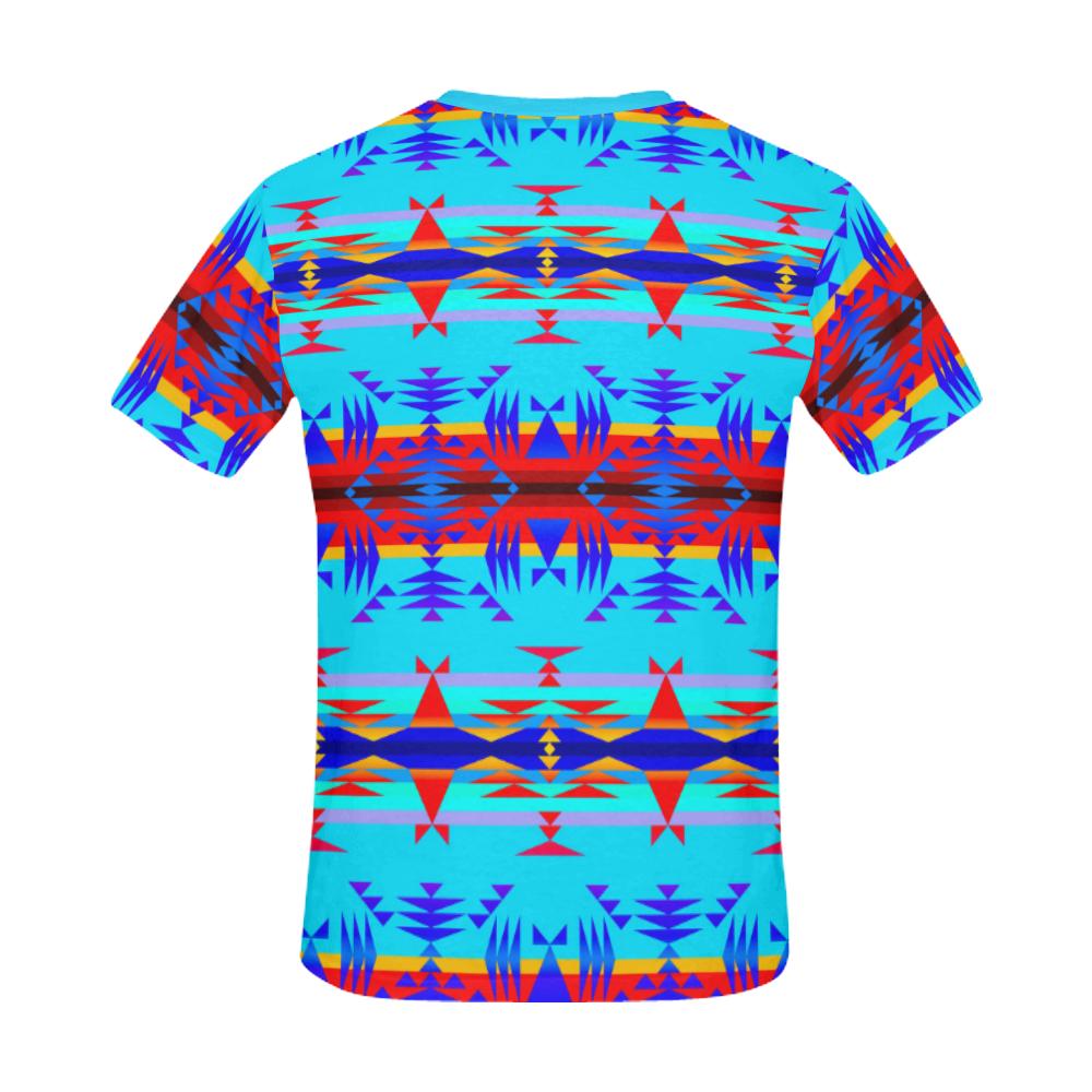 Between the Mountains Blue All Over Print T-Shirt for Men/Large Size (USA Size) Model T40) All Over Print T-Shirt for Men/Large (T40) e-joyer