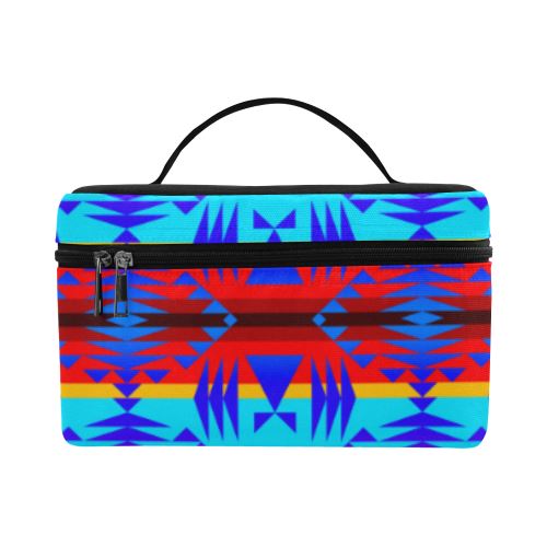 Between the Mountains Blue Cosmetic Bag/Large (Model 1658) Cosmetic Bag e-joyer