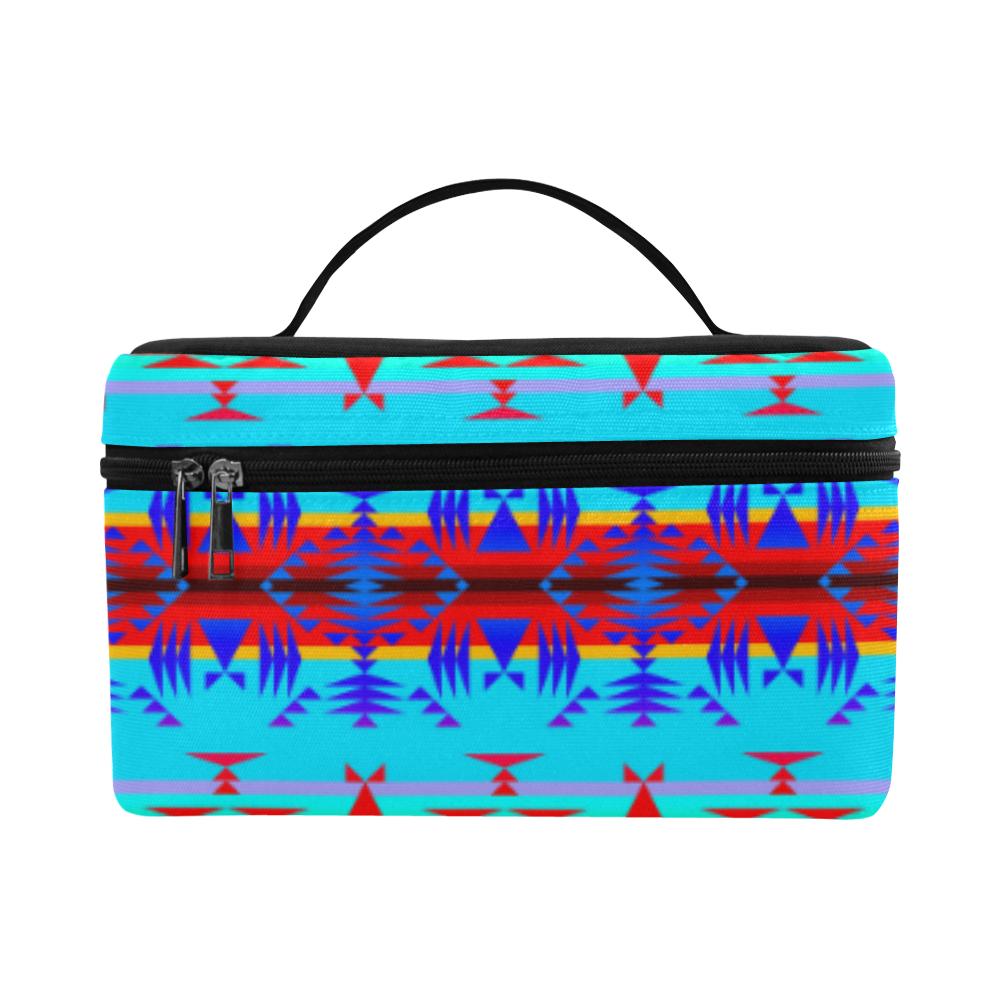 Between the Mountains Blue Cosmetic Bag/Large (Model 1658) Cosmetic Bag e-joyer