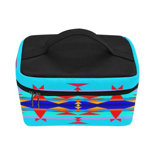 Between the Mountains Blue Cosmetic Bag/Large (Model 1658) Cosmetic Bag e-joyer