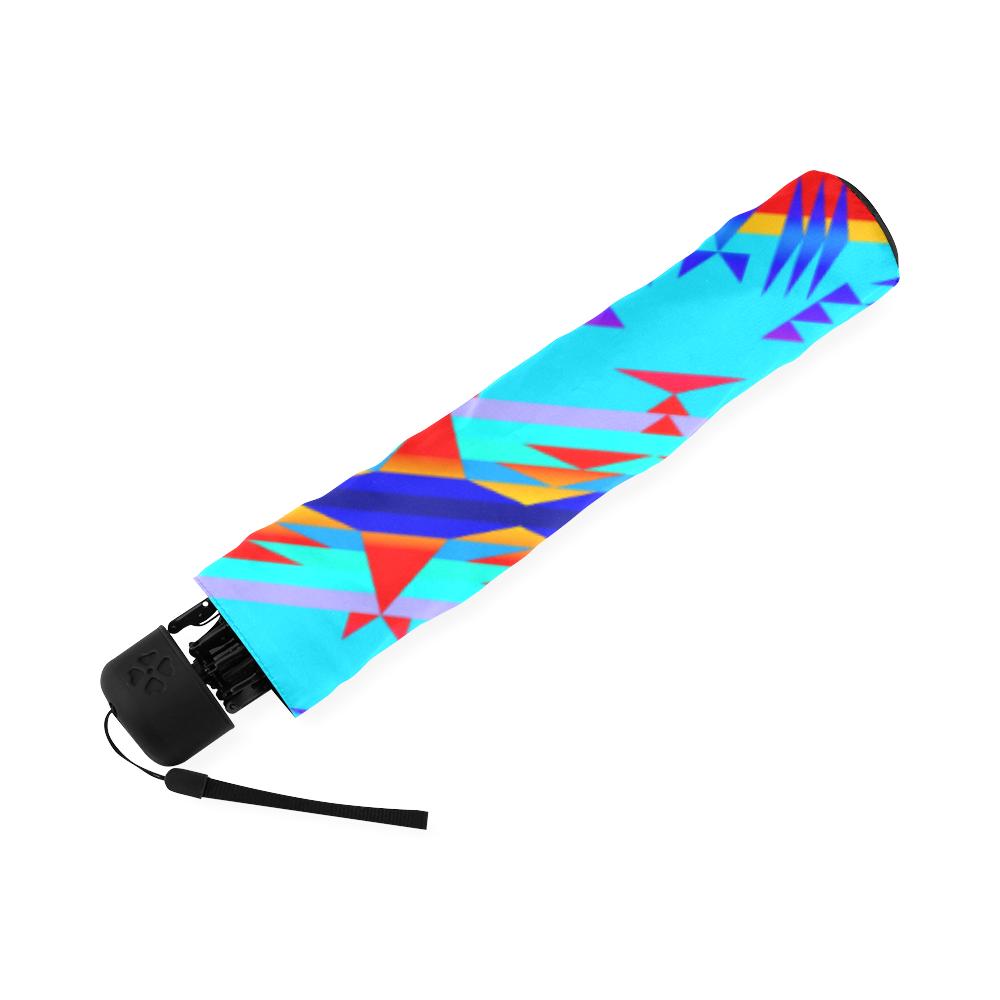 Between the Mountains Blue Foldable Umbrella Foldable Umbrella e-joyer