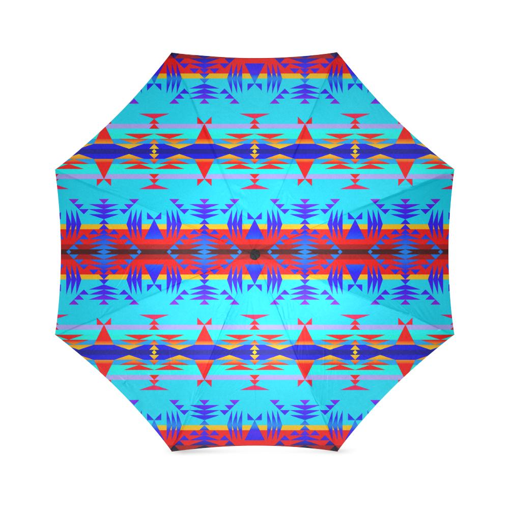 Between the Mountains Blue Foldable Umbrella Foldable Umbrella e-joyer