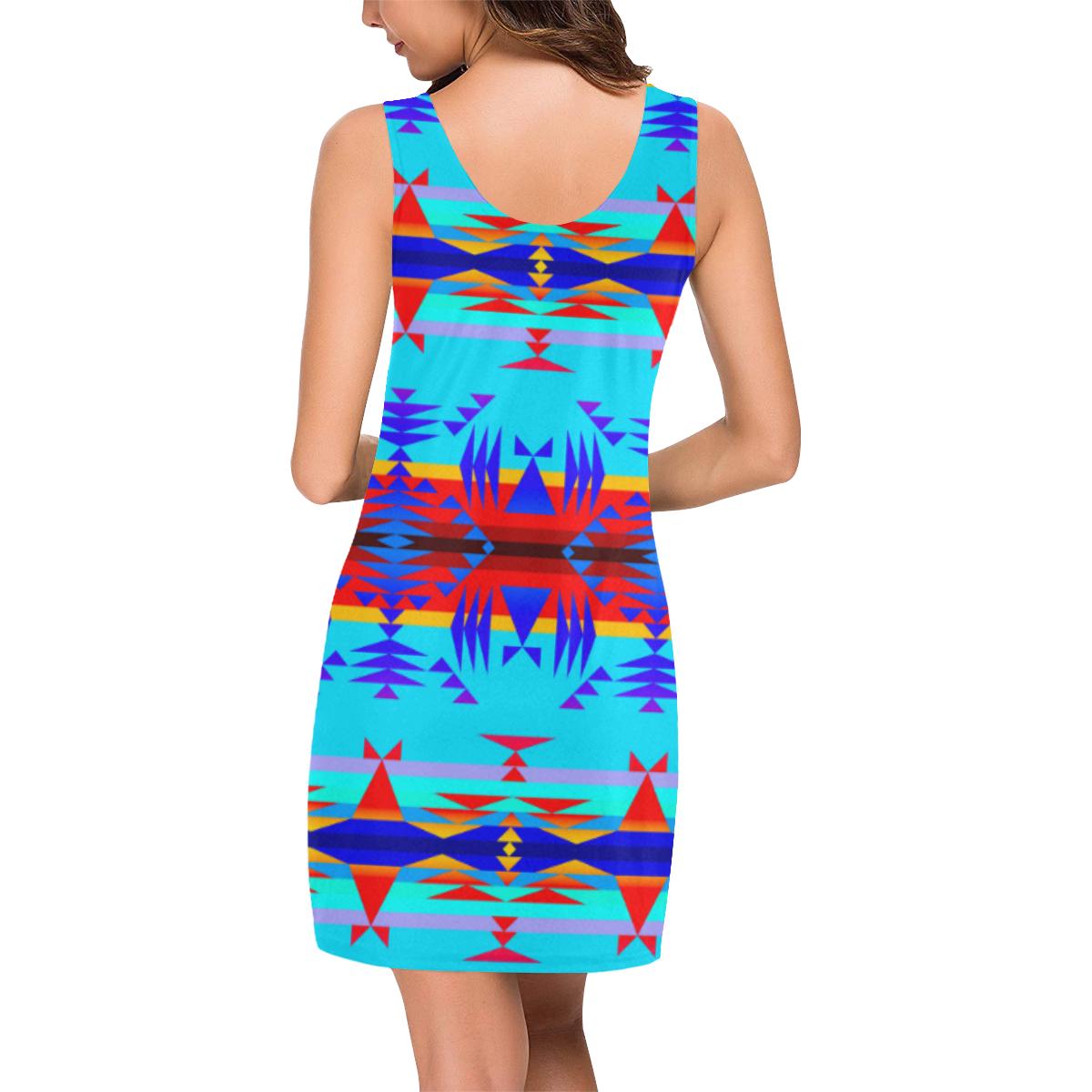 Between the Mountains Blue IkstsÃmiwa Vest Dress (Model D06) Medea Vest Dress (D06) e-joyer