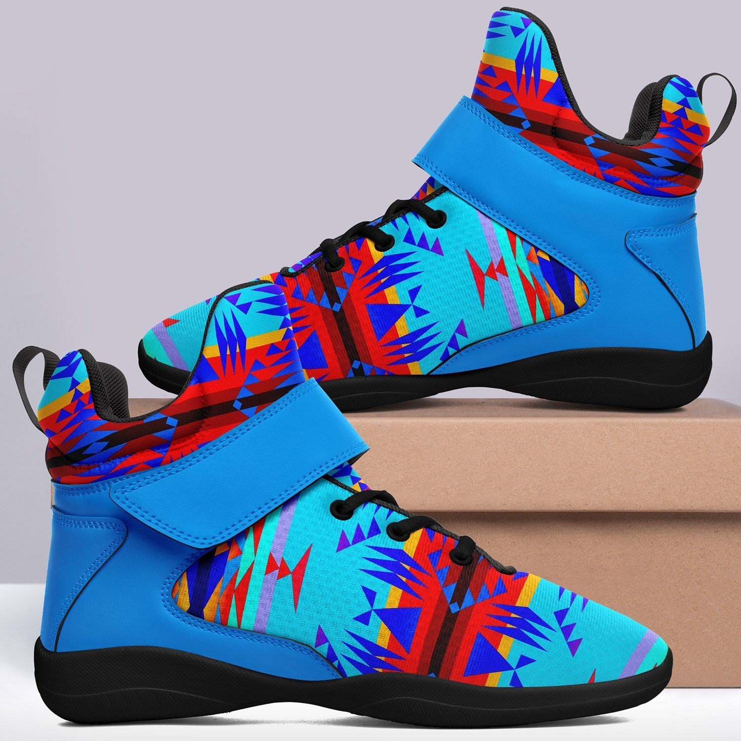 Between the Mountains Blue Ipottaa Basketball / Sport High Top Shoes - Black Sole 49 Dzine