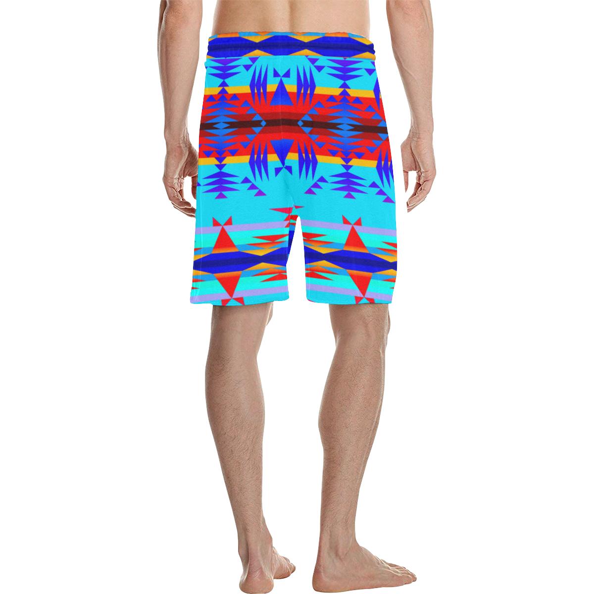 Between the Mountains Blue Men's All Over Print Casual Shorts (Model L23) Men's Casual Shorts (L23) e-joyer