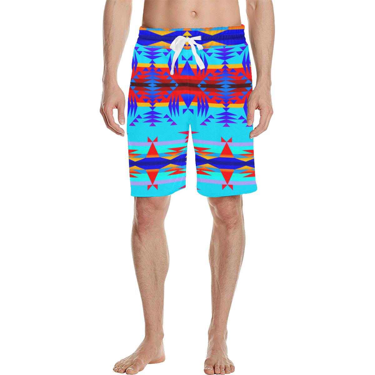 Between the Mountains Blue Men's All Over Print Casual Shorts (Model L23) Men's Casual Shorts (L23) e-joyer