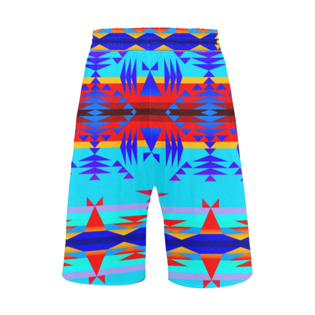 Between the Mountains Blue Men's All Over Print Casual Shorts (Model L23) Men's Casual Shorts (L23) e-joyer