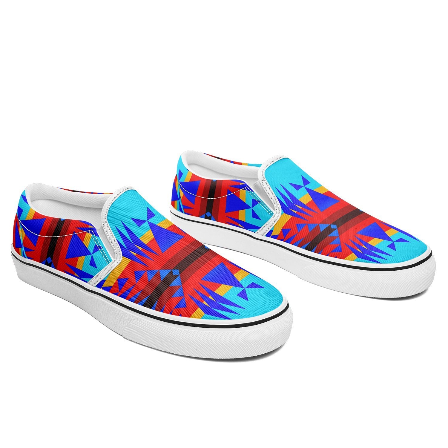Between the Mountains Blue Otoyimm Canvas Slip On Shoes 49 Dzine