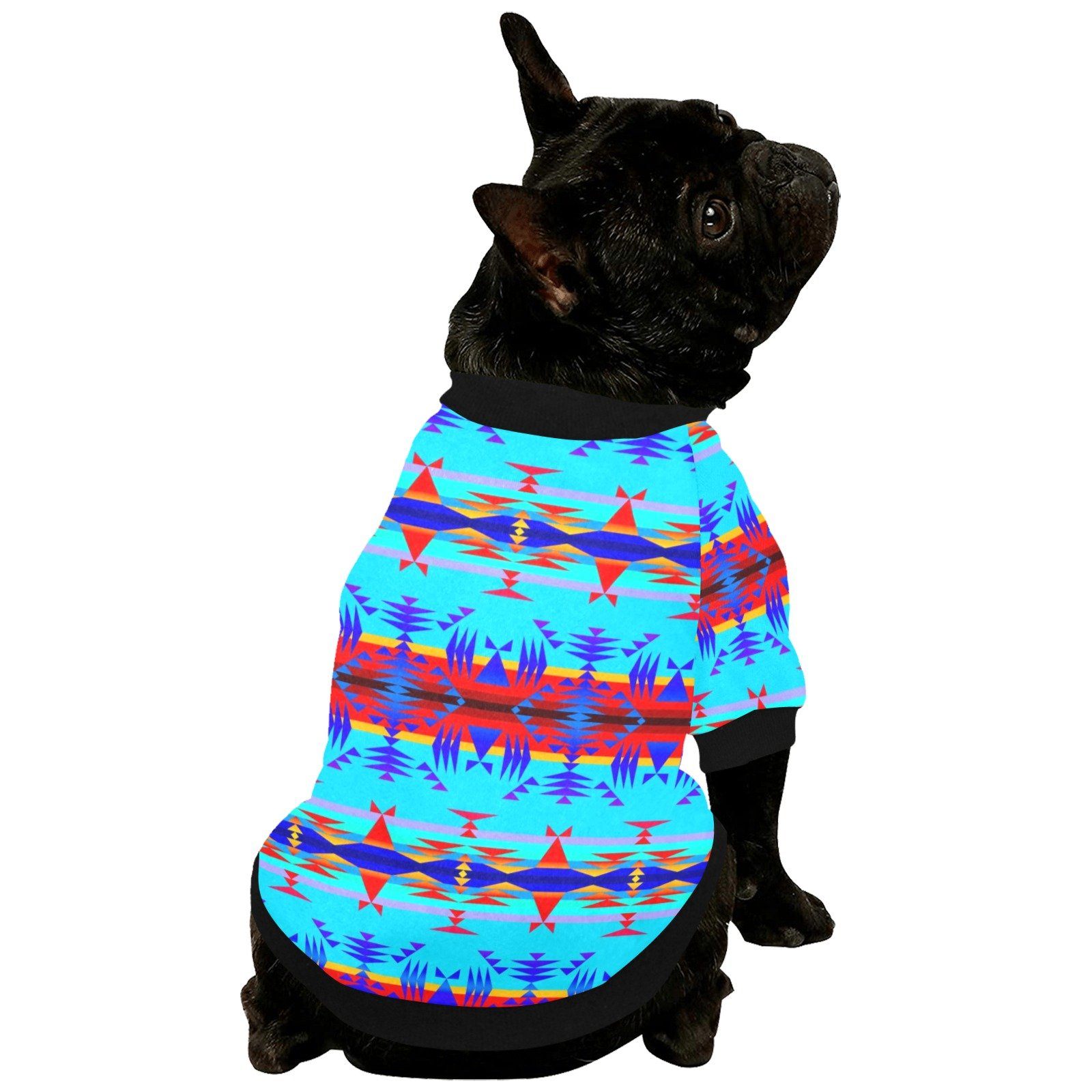 Between the Mountains Blue Pet Dog Round Neck Shirt Pet Dog Round Neck Shirt e-joyer