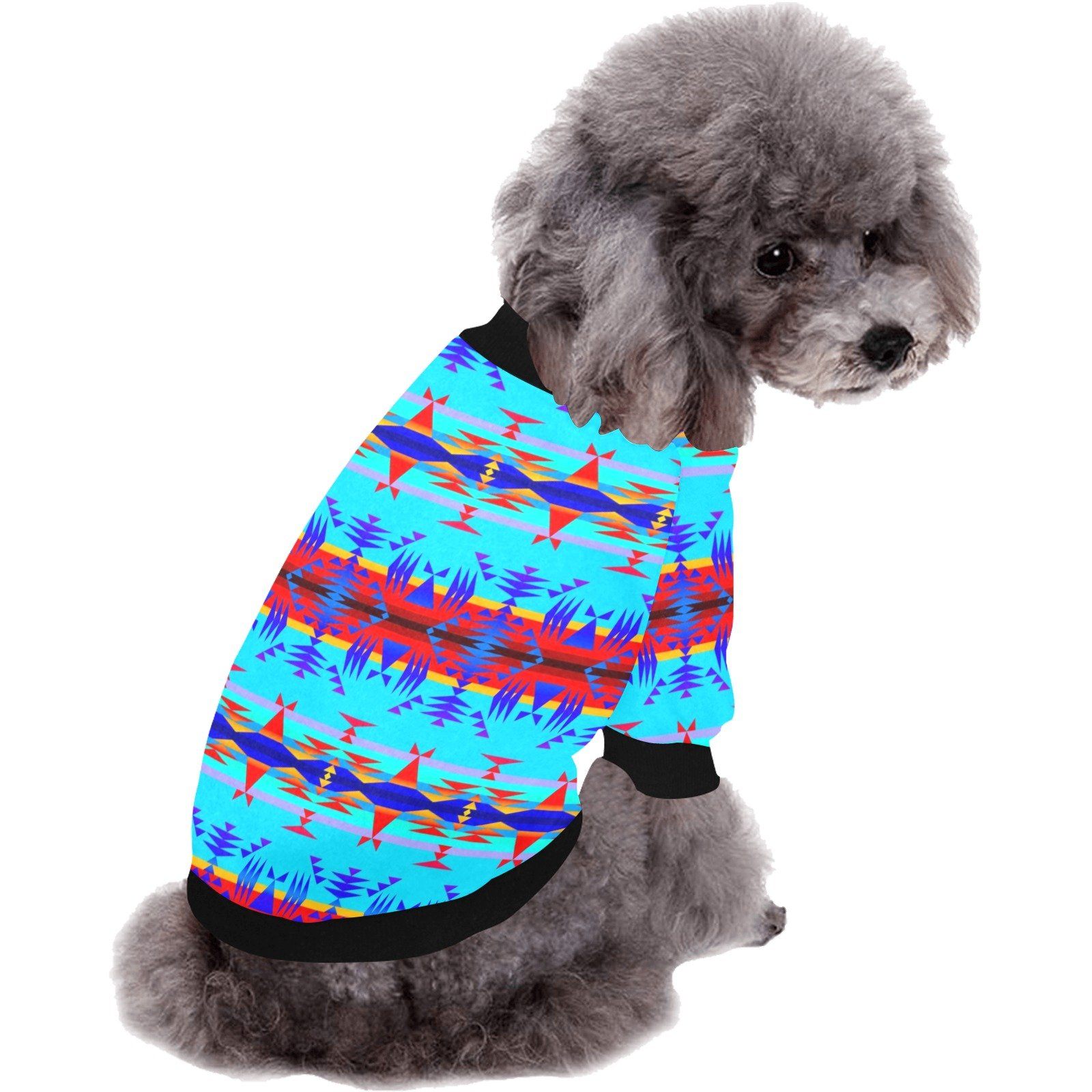 Between the Mountains Blue Pet Dog Round Neck Shirt Pet Dog Round Neck Shirt e-joyer