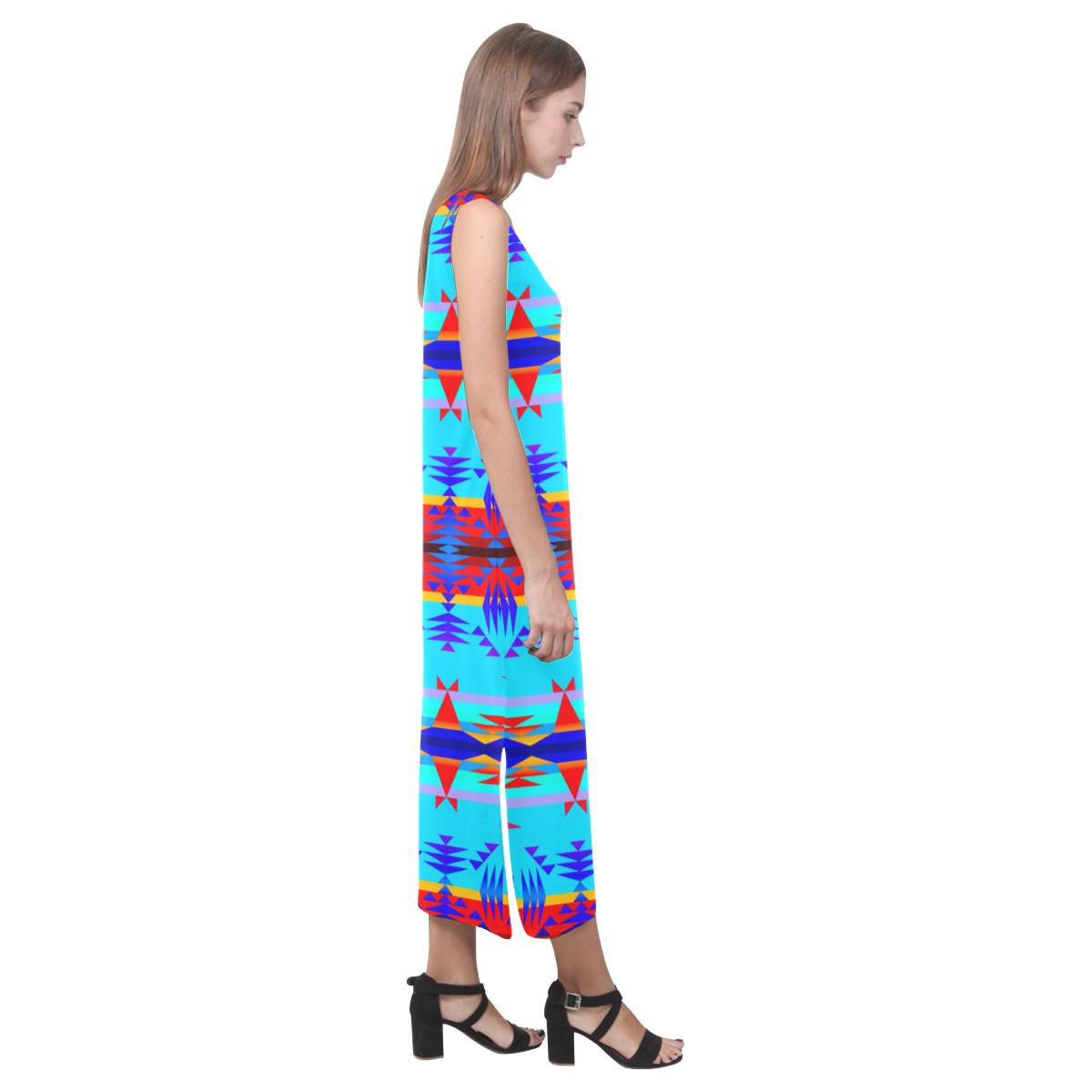 Between the Mountains Blue Phaedra Sleeveless Open Fork Long Dress (Model D08) Phaedra Sleeveless Open Fork Long Dress (D08) e-joyer