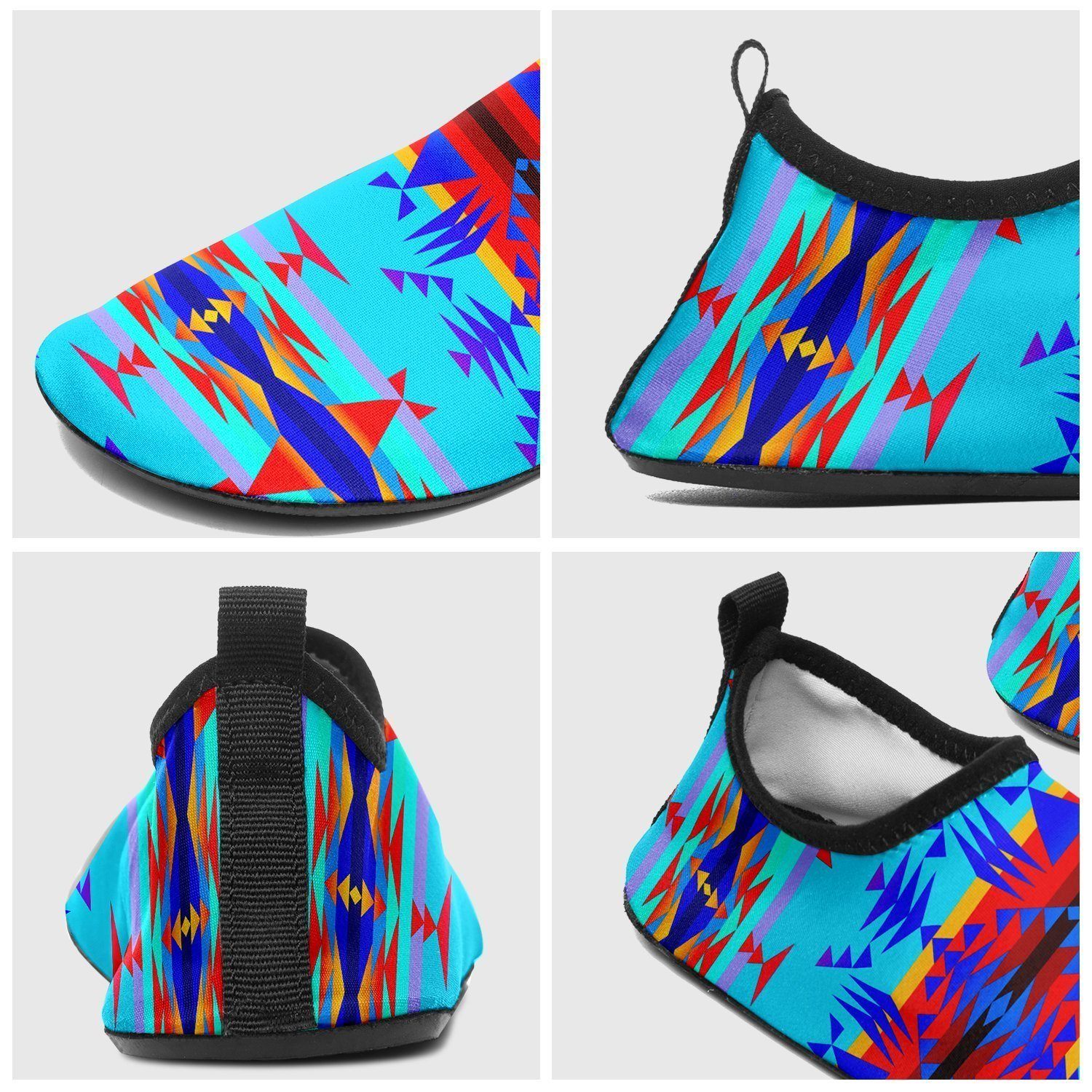 Between the Mountains Blue Sockamoccs Kid's Slip On Shoes 49 Dzine