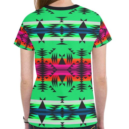 Between the Mountains Deep Lake New All Over Print T-shirt for Women (Model T45) New All Over Print T-shirt for Women (T45) e-joyer