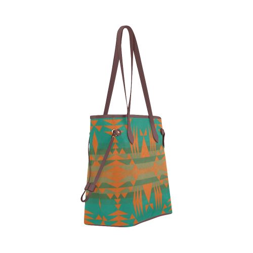 Between the Mountains Deep Lake Orange Clover Canvas Tote Bag (Model 1661) Clover Canvas Tote Bag (1661) e-joyer