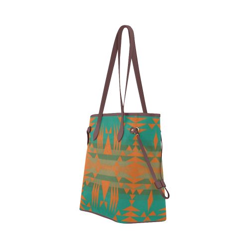 Between the Mountains Deep Lake Orange Clover Canvas Tote Bag (Model 1661) Clover Canvas Tote Bag (1661) e-joyer