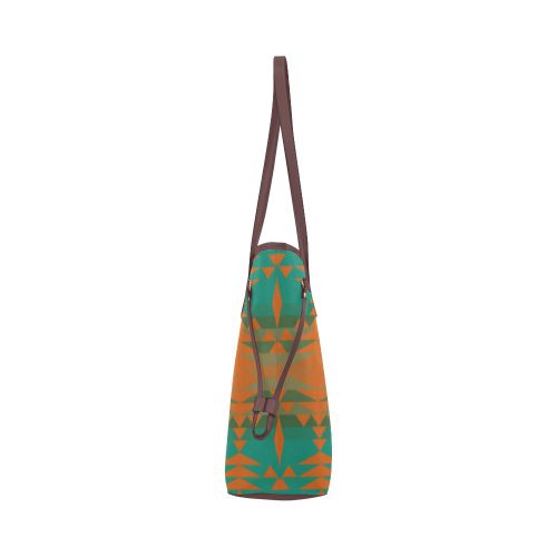 Between the Mountains Deep Lake Orange Clover Canvas Tote Bag (Model 1661) Clover Canvas Tote Bag (1661) e-joyer