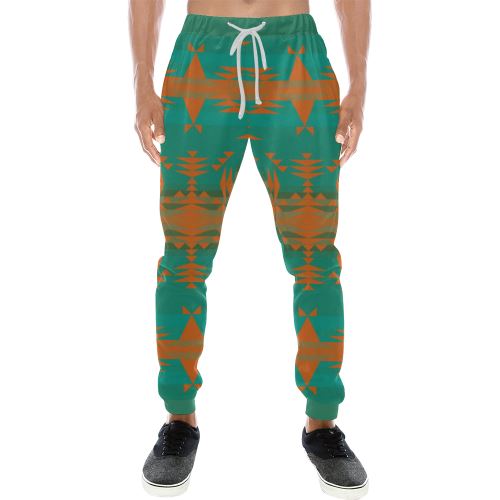 Between the Mountains Deep Lake Orange Men's All Over Print Sweatpants (Model L11) Men's All Over Print Sweatpants (L11) e-joyer