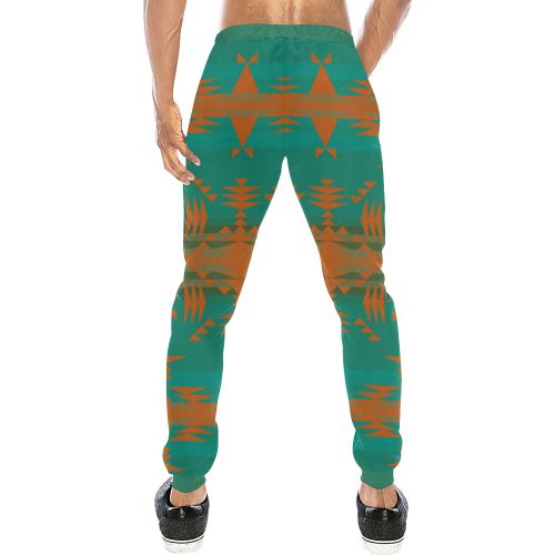 Between the Mountains Deep Lake Orange Men's All Over Print Sweatpants (Model L11) Men's All Over Print Sweatpants (L11) e-joyer