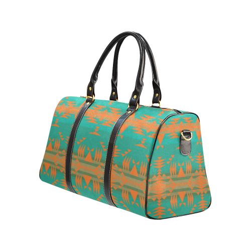 Between the Mountains Deep Lake Orange New Waterproof Travel Bag/Large (Model 1639) Waterproof Travel Bags (1639) e-joyer